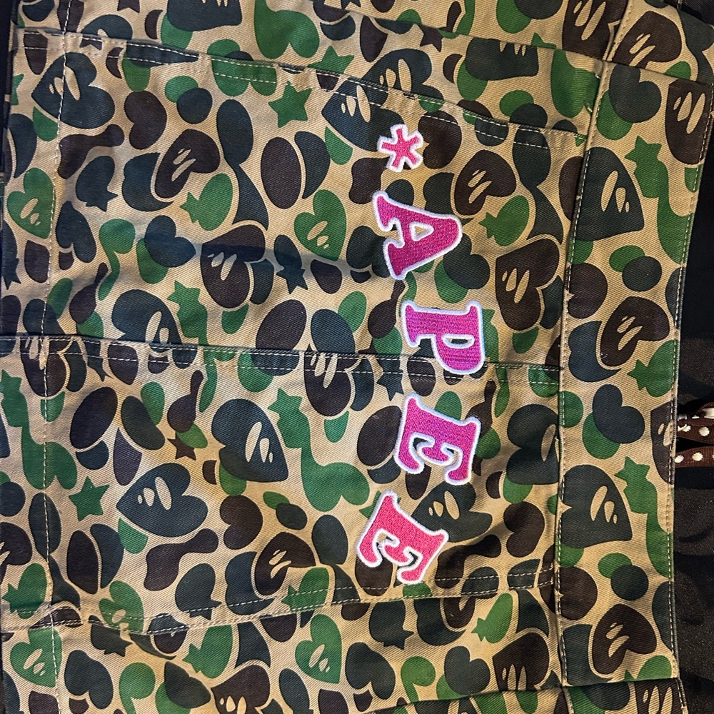 Green and Brown Mini Skirt with Camouflage Pattern
